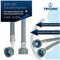 Tecuro Waschmaschinen Spülmaschinen Zulaufschlauch 2,00 m,