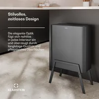 Klarstein Yuma Mülleimer - 30L Abfalleimer mit Geruchsfilter, Druckknopf,