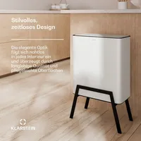 Klarstein Yuma Mülleimer - 30L Abfalleimer mit Geruchsfilter, Druckknopf,