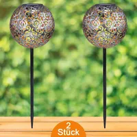 Bmf-versand Solarleuchte Garten Außen Solarlampe 2er Set Kugel 19