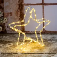 Hi Haushalt International LED Lichterschlauch Stern mit 60 warmweißen