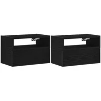 VidaXL Wand-Nachttische 2 Stk. Schwarz 45x26x28,5 cm