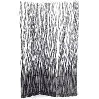 DESIGN DELIGHTS Paravent, schwarz Naturmaterialien, 120x170x6 cm, Wohnzimmer, RAUMTEILER