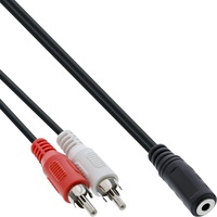 InLine Cinch/Klinke Kabel, 2x Cinch Stecker an 3,5mm Klinke