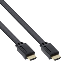 InLine HDMI-High Speed Flachkabel mit Ethernet, verg. Kontakte, schwarz,
