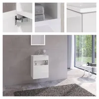 Keuco Stageline Waschtischunterbau für Keramik-Gästewaschtisch, 460mm / Weiß Glas