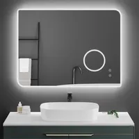 Mondeer LED Badspiegel 80x60 cm Beschlagfrei Dimmbar Touchschalter, -