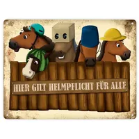 Trendaffe Hier gilt Helmpflicht für alle Metallschild XXL mit