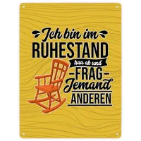 Speecheese Rente Metallschild XXL in 28x38 cm mit Spruch