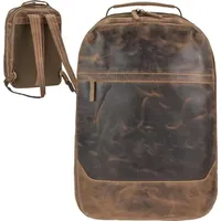 GREENBURRY Vintage Reiserucksack Leder 48 cm Laptopfach braun