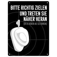 Speecheese Bitte richtig zielen... Toilette Urinal Metallschild XXL in