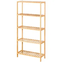 Karat Bambus Standregal Ohio Platzsparendes Holzregal Mit 4 Etagen
