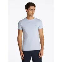 Tommy Hilfiger T-Shirt Stretch Slim Fit Tee Rundhalsausschnitt, Blau