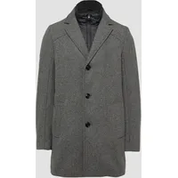 S.Oliver BLACK LABEL Wattierter Wollmix-Mantel mit herausnehmbarem Stepp-Einsatz, grau