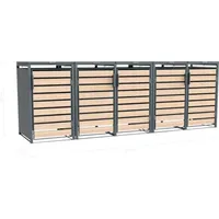 Westmann Mülltonnenbox Lacina 5 x 240 l Anthrazit/Holzoptik 80
