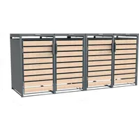 Westmann Mülltonnenbox Lacina 4 x 240 l Anthrazit/Holzoptik 80