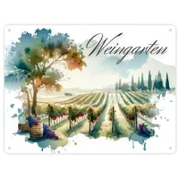 Speecheese Weinberg Metallschild XXL in 28x38 cm mit Spruch