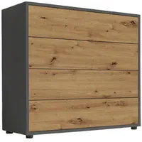 MID.YOU Kommode Mailand Typ 3 Anthrazit/Eichefarben