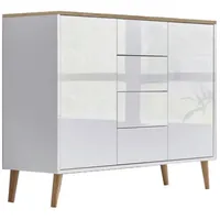 MID.YOU Kommode Mailand Typ 11 Weiß/Eiche