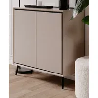 Furn.design Kommode Sand und Schwarz 90 cm mit Soft-Close