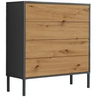 MID.YOU Kommode Mailand Typ 3 Anthrazit/Eiche Artisan