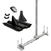 PremiumX Dachsparrenhalter Satellitenschüssel Montage Set Sparrenhalter feuerverzinkt Frankfurter Dachziegel