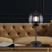 GLOBO Design Tisch Lampe Lese Büro Leuchte Beleuchtung schwarz-rauch