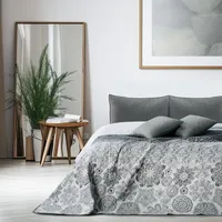 DecoKing 77191 Tagesdecke 260 x 280 cm Stahl Silber