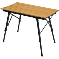 Jawinio Campingtisch höhenverstellbar Aluminium Holzoptik/Schwarz