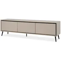 Furn.design Brebbia TV-Lowboard 175x50x38 cm Sand/Schwarz Holzwerkstoff