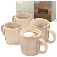 Sänger Kairo Mocha | Kaffeebecher 4 teilig, Steingut Tassen