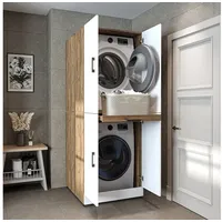 Roomart Waschmaschinenschrank Dora für Trockner & Waschmaschine, in 4
