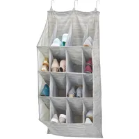 MetroDecor mDesign Hängeregal hängendes Schuhregal Türregal Beige-Grau 16 Fächer