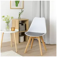 Hti-Living Esszimmerstuhl Samt Atlanta Weiß/Hellgrau