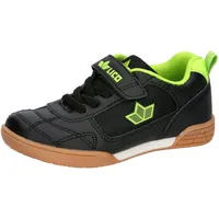 LICO Jungen Unisex Kinder Bernie V Hallenturnschuhe, Schwarz/Lemon, 30