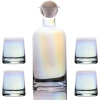 Intirilife Karaffe mit 4 Gläsern Set aus Glas mit
