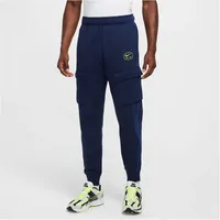 Nike Air CARGO PANT FLC BB, Herren Midnight Navy/Volt,