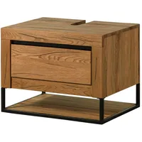MASSIVMOEBEL24.DE - Waschbeckenunterschrank Wildeiche / Zerreiche 70x50x52 natur geölt
