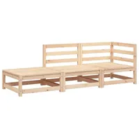 VidaXL Gartensofa mit Fußhocker 2-Sitzer Massivholz Kiefer