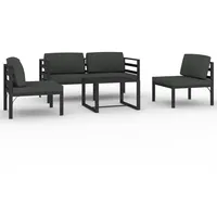 VidaXL 5-tlg. Garten-Lounge-Set mit Kissen Aluminium Anthrazit