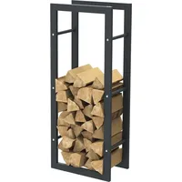BC-ELEC Holzablage aus schwarzem Stahl 100*40*25CM, Rack für Brennholz,