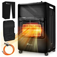 TRESKO 4200 Watt Gasheizer schwarz inkl. Gasdruckregler Gasschlauch |
