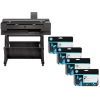 HP DesignJet T850 Multifunktions-Großformatdrucker Plotter inklusive zusätzlichem HP Tintenset