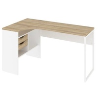 VCM Plus Eckschreibtisch mit 3 Ablagen und 2 Schubladen,