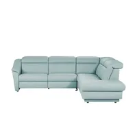 HIMOLLA Ecksofa Leder 9707 ¦ blau ¦ Maße (cm):