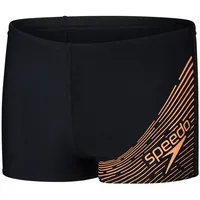 Speedo Medley Logo Badehose Boxer - Black / Nectarine