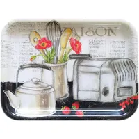 Lashuma Rechteckiges Melamintablett 31x23 cm, Serviertablett aus Italien, Kunststofftablett