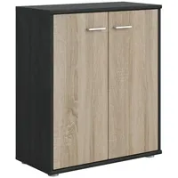 CARO-Möbel Kommode Sideboard Schrank Tommy Esche grau/Sonoma Eiche, Anrichte
