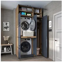 Roomart Waschmaschinenschrank Dora Set für Trockner & Waschmaschine, in