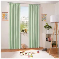 Heimtexland ® Dekoschal Baumwolle Uni Blickdicht Vorhang Kräuselband Gardine